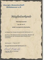 Mitgliedskunde Energie-Gemeinschaft Gelnhausen e.V. 